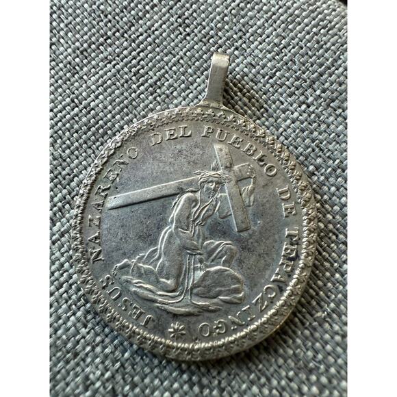 Saint George Slays The Dragon Silver Coin Pendant 14.56g - Picture 4 of 8